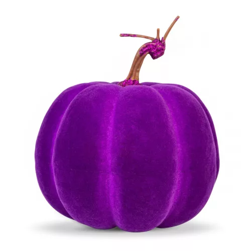 Family Halloween-i tök dekoráció - 16,5 cm - lila - habszivacs - glitteres (56540B)