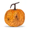 Family Halloween-i tök dekoráció - 16,5 cm - narancs, pókhálós - habszivacs (56540C)