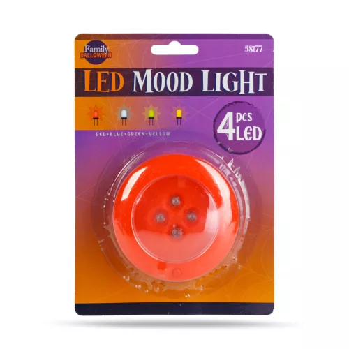 Family Halloween-i LED hangulatvilágítás - 4 színű LED - 2 x AAA - narancs - 77 x 35 mm (58177)