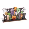 Family Halloween-i polc dekoráció fából - "Happy Halloween" - 17 x 10 x 4 cm (56554)