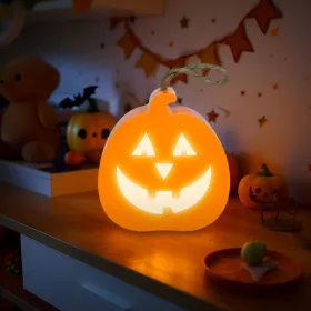   Family Halloween-i LED dekor - tök - RGB LED - 3 x LR1130 - 8,5 x 9 x 4 cm (56568)