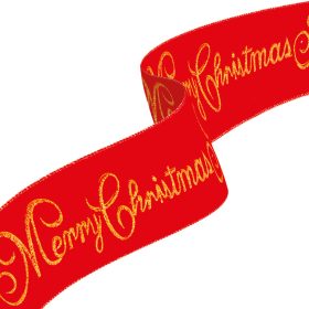   Family Karácsonyi szalag - piros - "Merry Christmas" - 60 x 8 cm (58583)