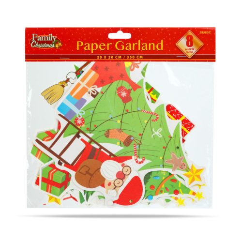 Family Karácsonyi papír girland - 8 db karácsonyfa - 3,5 m (58585C)