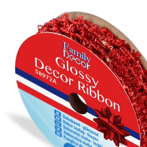 Family Dekor szalag - fényes - 2,74 m - piros (58972A)
