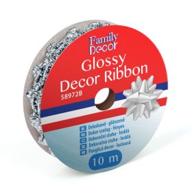 Family Dekor szalag - fényes - 2,74 m - ezüst (58972B)