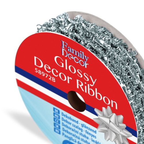 Family Dekor szalag - fényes - 2,74 m - ezüst (58972B)