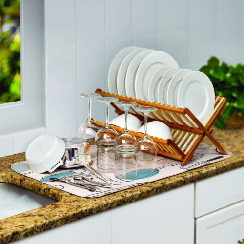 Family Mikroszálas edényszárító alátét - 38 x 51 cm - konyhai eszköz mintás (57093A)