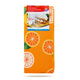   Family Mikroszálas edényszárító alátét - 38 x 51 cm - narancs mintás (57093C)