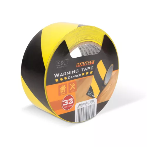 Handy Veszélyt jelző ragasztószalag - sárga / fekete - 50 mm x 33 m (11078A)