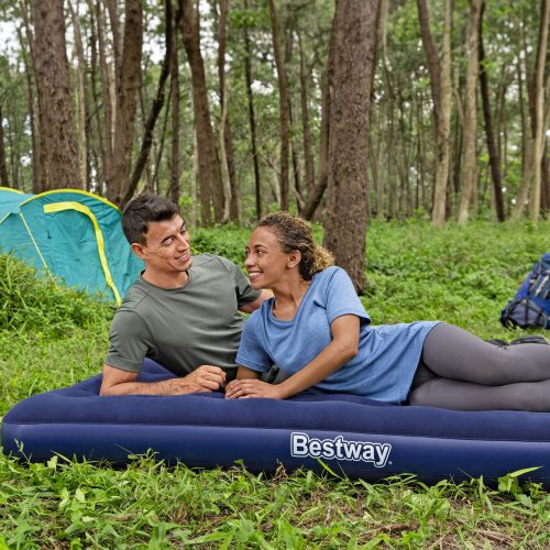 Bestway Felfújható matrac - egyszemélyes, velúr - kék - 191 x 137 x 22 cm (56434)