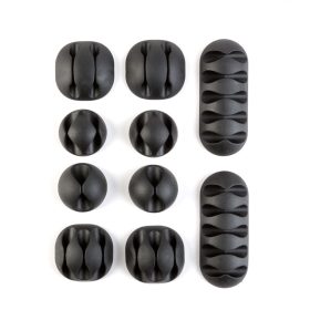   Delight Vezeték rögzítő szett - öntapadós - fekete - 10 db / csomag (05557)