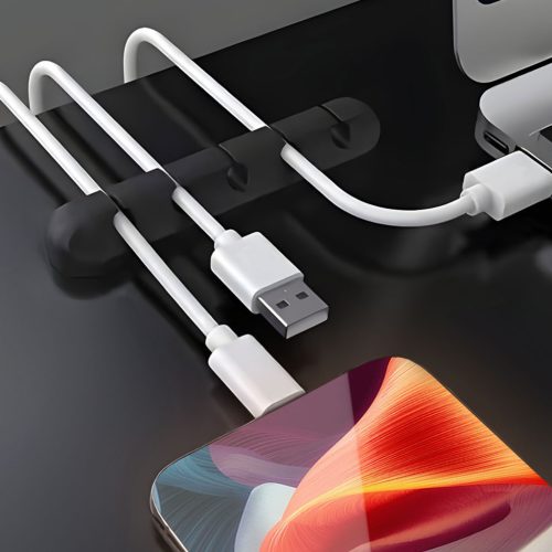 Delight Vezeték rögzítő szett - öntapadós - fekete - 10 db / csomag (05557)