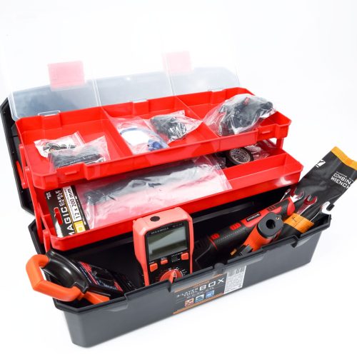 Handy Kinyitható tálcás szerszámosláda - műanyag - 250 x 495 x 230 mm (10986)