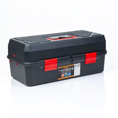 Handy Kinyitható tálcás szerszámosláda - műanyag - 250 x 495 x 230 mm (10986)