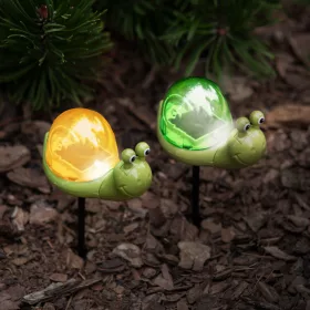   Garden Of Eden Leszúrható szolár - csiga - fehér LED - 10 x 6 x 15 cm (11751C)