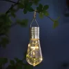 Garden Of Eden Felakasztható szolár lámpa - izzó - 4 melegfehér LED - 4,7 x 11 cm (11777)