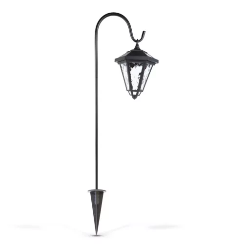 Garden Of Eden LED-es szolár lámpa - kandeláber - 80 cm - fekete - hidegfehér (11236B)