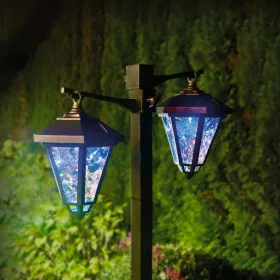   Garden Of Eden LED-es szolár lámpa - kandeláber - 137 cm - fekete - hidegfehér (11404B)