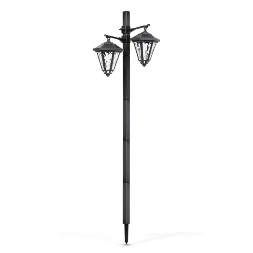 Garden Of Eden LED-es szolár lámpa - kandeláber - 137 cm - fekete - hidegfehér (11404B)