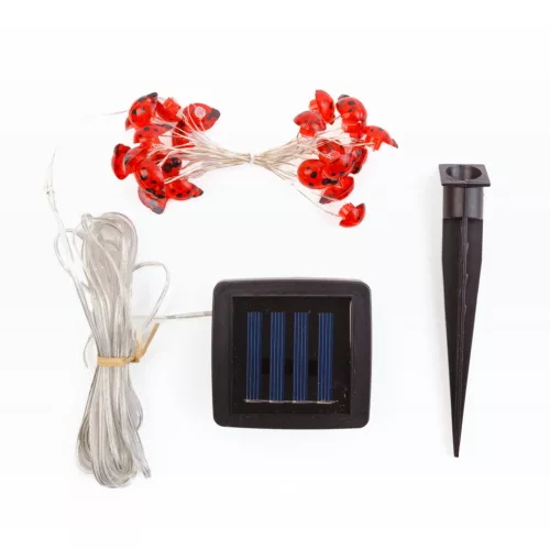 Garden Of Eden Szolár LED fényfüzér - katicabogár - 2,4 m - 25 LED - melegfehér (58220B)