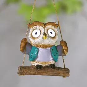   Garden Of Eden Felakasztható szolár dekoráció - bagoly - 2 fehér LED - 10 x 6 x 28 cm (11428E)