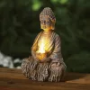 Garden Of Eden Szolár Buddha gyertyával - 1 melegfehér LED - 12,5 x 8,5 x 19 cm (11269)