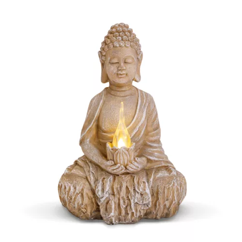 Garden Of Eden Szolár Buddha gyertyával - 1 melegfehér LED - 12,5 x 8,5 x 19 cm (11269)