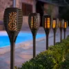 Garden Of Eden LED-es szolár lámpa - leszúrható - lángeffekt - 12 sárga LED - műanyag - fekete - 10 x 58 cm (11262C)
