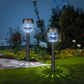   Garden Of Eden Leszúrható szolár lámpa - 1 fehér LED - 7,5 x 7,5 x 40 cm (11275)