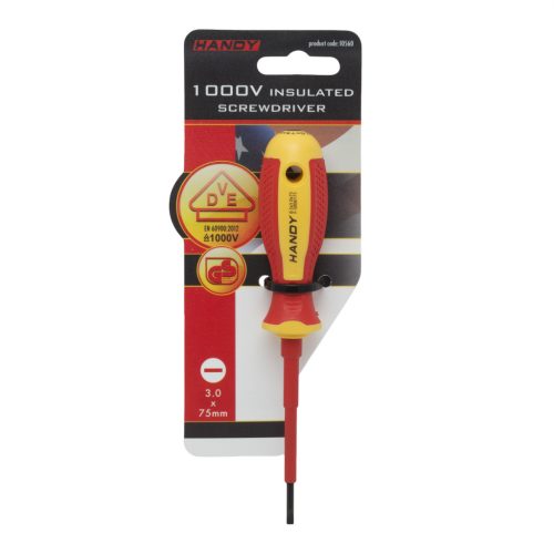 Handy Csavarhúzó - 0,5 x 3.0 x 75 mm - 1000V-ig szigetelt (10560)