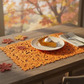   Őszi dekoráció - alátét - filc, narancssárga - 44,5 x 28,5 cm (59011A)