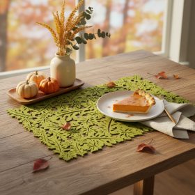   Őszi dekoráció - alátét - filc, zöld - 44,5 x 28,5 cm (59011B)
