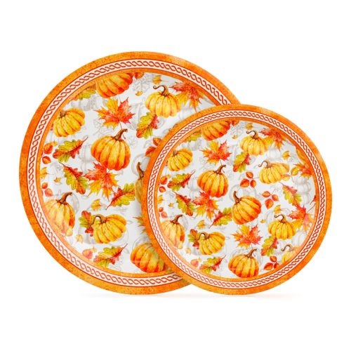 Papírtányér szett - tökös - 2 méret - 12 db / csomag (59034)