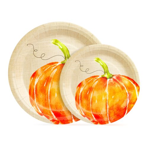 Papírtányér szett - tökös - 2 méret - 12 db / csomag (59035)