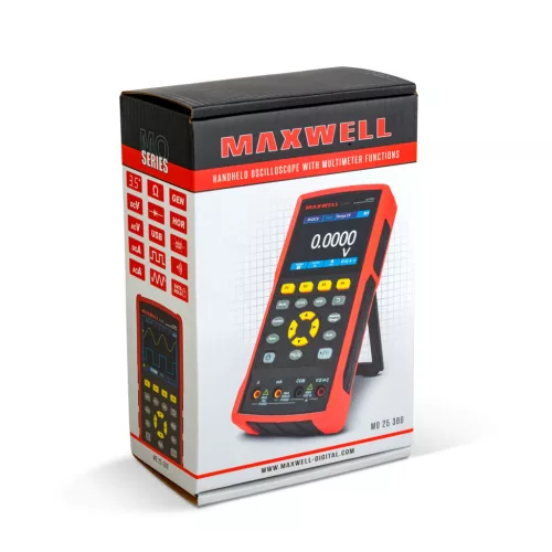 Maxwell-digital Kézi oszcilloszkóp - akkumulátoros - 3.5" színes LCD - AC/DC, 400V, 40MHz, 2 csatorna, 8K/4K (25360)