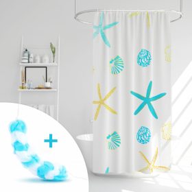   Family Zuhanyfüggöny szett fürdőpamaccsal - 3 féle - kék, zöld mintás - 180 x 180 cm (11526A)