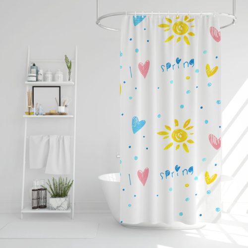 Family Zuhanyfüggöny - 3 féle - kék, tavasz, kockás mintás - 180 x 180 cm (11526B)