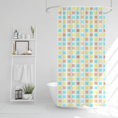 Family Zuhanyfüggöny - 3 féle - kék, tavasz, kockás mintás - 180 x 180 cm (11526B)