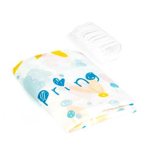 Family Zuhanyfüggöny - 3 féle - kék, tavasz, kockás mintás - 180 x 180 cm (11526B)