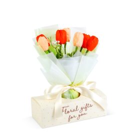   Műnövény dekoráció - tulipán - 24,5 x 11,5 x 40 cm (11976)