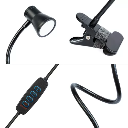 Phenom Flexibilis asztali lámpa - csipeszes - USB - állítható fényerő és színhőmérséklet - LED - fém (20258)