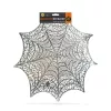 Halloween-i dekoráció - pókháló alátét - ezüst - Ø37 cm - műanyag (56576)