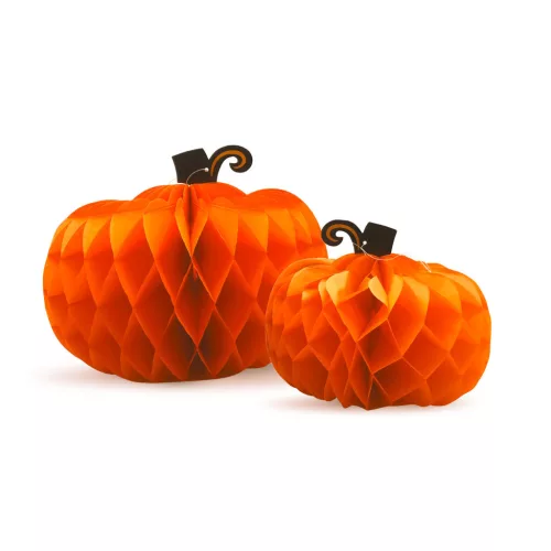 Halloween-i dekoráció - tök lampion - papír - 25/30 cm - 2 db / csomag (56583)