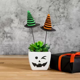   Halloween-i dekoráció szett - boszorkánykalap - leszúrható - 20 x 7 cm - 3 db / csomag (56593)