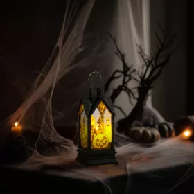   Halloween-i világító dekoráció - tök - sárga LED - 17,5 x 6,3 x 6,3 cm - 3 x LR44 (56600B)