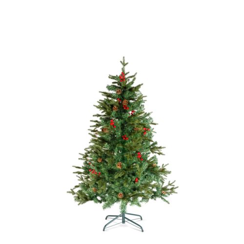 Műfenyő - 150 cm - PE / PVC - piros bogyóval (56481B)