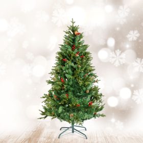 Műfenyő - 180 cm - PE / PVC - piros bogyóval (56481C)