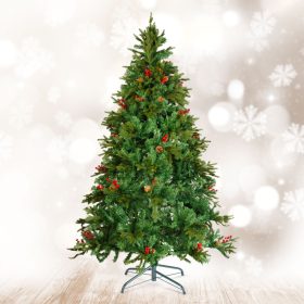 Műfenyő - 210 cm - PE / PVC - piros bogyóval (56481D)