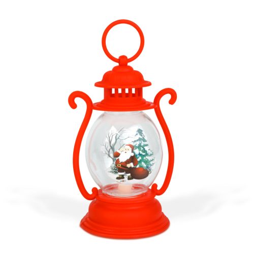 Karácsonyi dekoráció - lámpás - Mikulás - piros - 16,5 x 7 cm - 3 x LR44 (59719A)