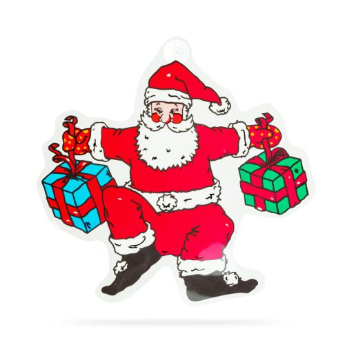 Karácsonyi ablakdekoráció - Mikulás - tapadókorongos - 30 x 29 cm (59736A)